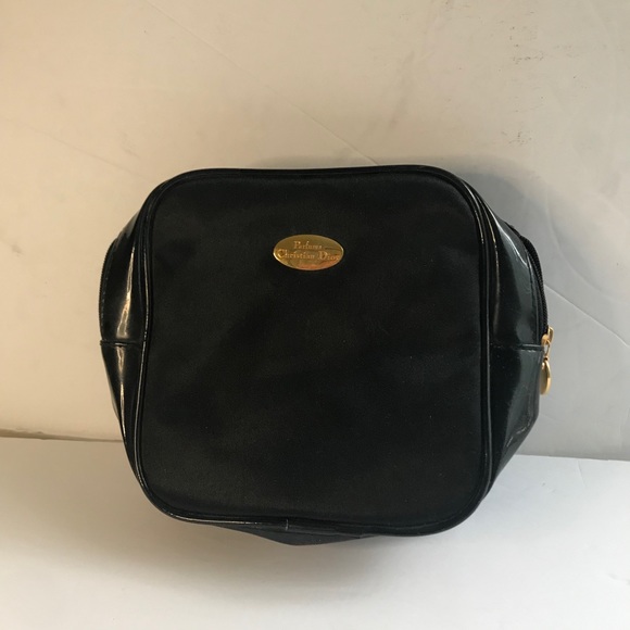 Christian Dior Parfums Zippy Around Cosmetic Bag Makeup Tote Travel Nylon Boxy - Picture 7 of 12